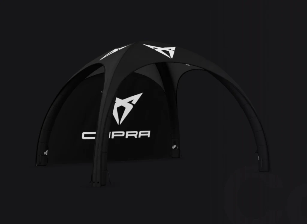 3D design of a black branded Airdome